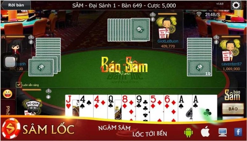 Chơi sâm là trò chơi đánh bài dựa trên bộ bài tây 52 lá