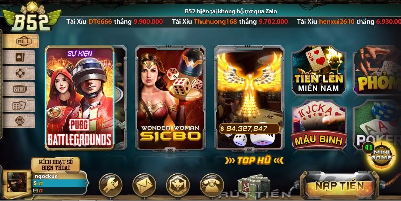 Cổng game B52 sở hữu kho trò chơi đa dạng và phong phú