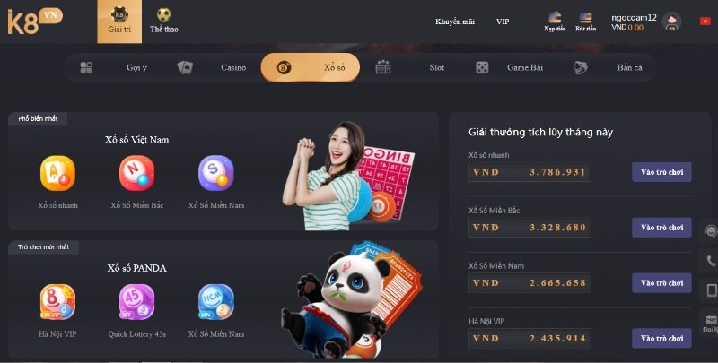 Tại game bài K8 có trang bị sản phẩm lô đề đến từ cả ba miền Bắc, Trung, Nam