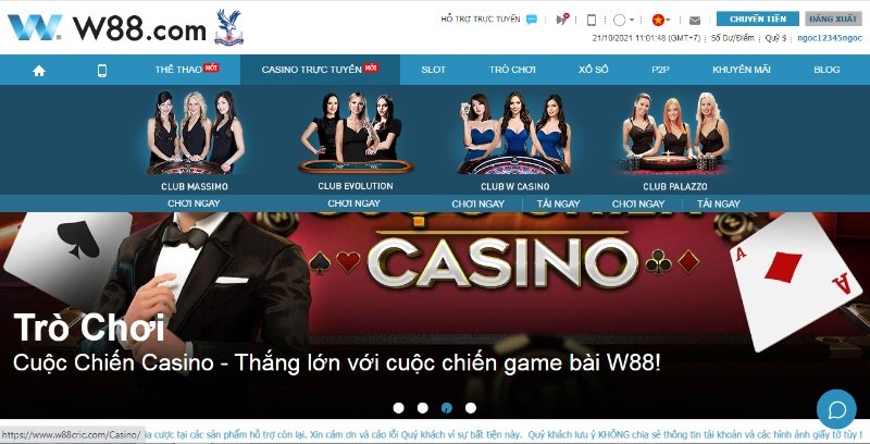 Giới thiệu về nhà cái xanh chín game bài W88