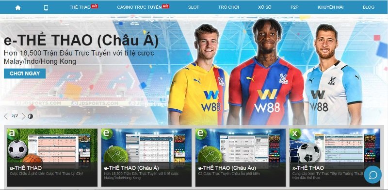 Cá cược thể thao tại W88 đa dạng nhiều môn như bóng đá, tennis, bóng chuyền…
