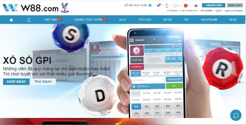 W88 hiện đang cung cấp nhiều tựa cá cược xổ số, lô đề trực tuyến