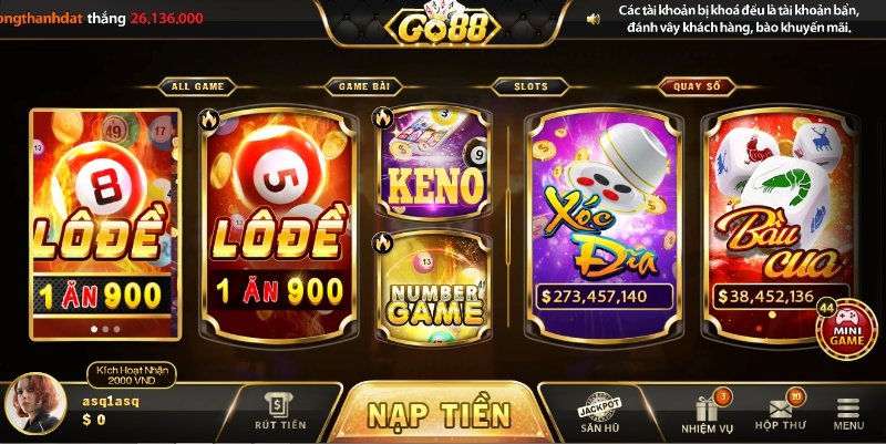 GO88 để thu hút và giữ chân người chơi đã tung ra rất nhiều khuyến mãi cá cược