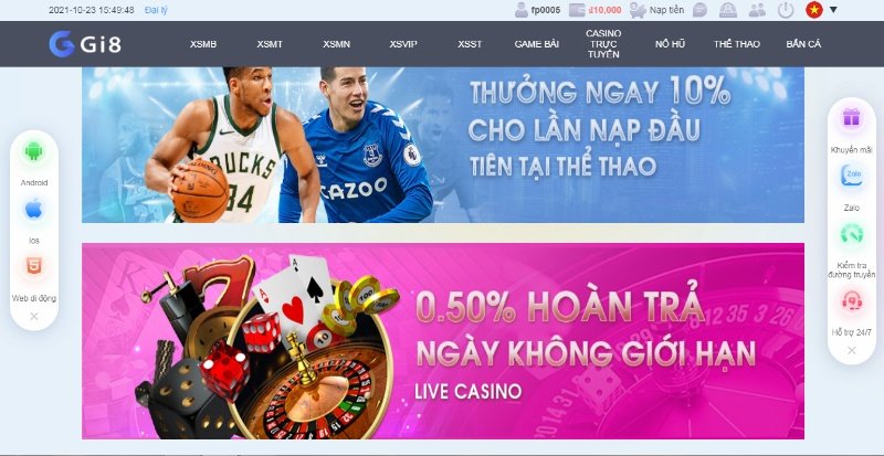 Truy cập trực tiếp vào trang chủ của nhà cái Gi8