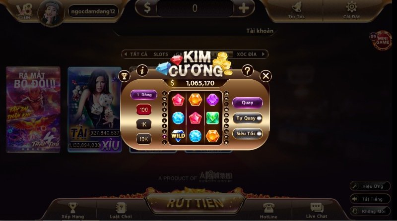 Những sản phẩm được trang bị tại cổng game V8club