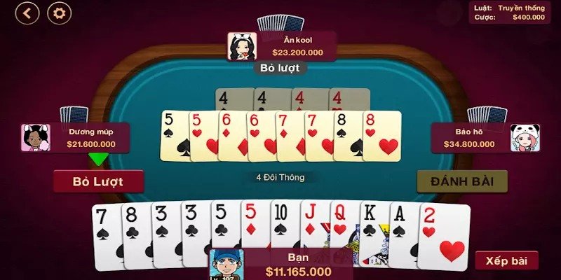 Hướng dẫn tính kết quả thắng thua trong tiến lên miền Nam
